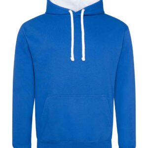 AWDis Varsity Hoodie | Royal Blue/Arctic White