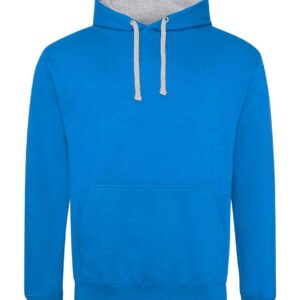 AWDis Varsity Hoodie | Sapphire Blue/Heather Grey