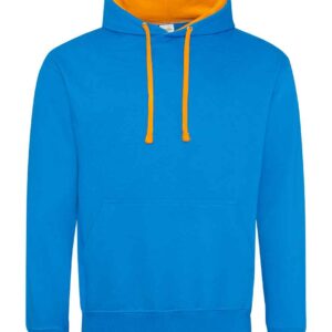 AWDis Varsity Hoodie | Sapphire Blue/Orange Crush