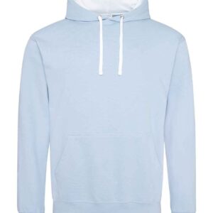 AWDis Varsity Hoodie | Sky Blue/Arctic White