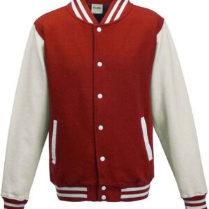 AWDis Varsity Jacket | Fire Red/White