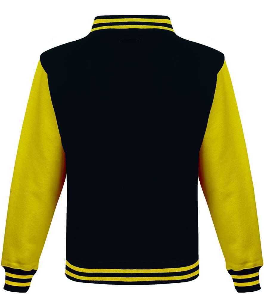 AWDis Varsity Jacket | Jet Black/Sun Yellow - Image 2