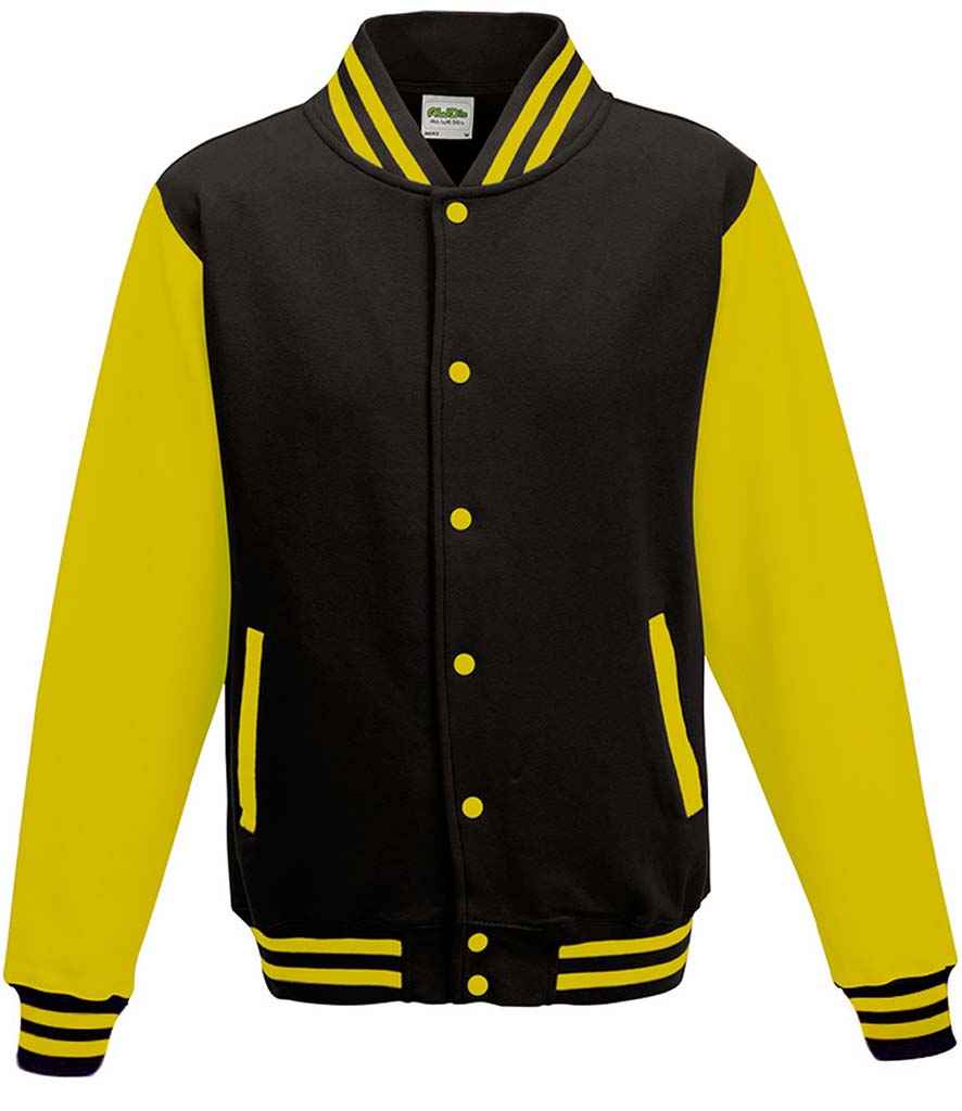 AWDis Varsity Jacket | Jet Black/Sun Yellow