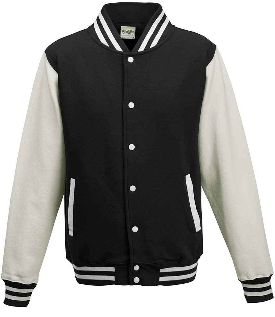 AWDis Varsity Jacket | Jet Black/White