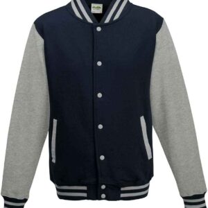 AWDis Varsity Jacket | Oxford Navy/Heather Grey