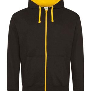 AWDis Varsity Zoodie | Jet Black/Gold