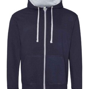 AWDis Varsity Zoodie | New French Navy/Heather Grey