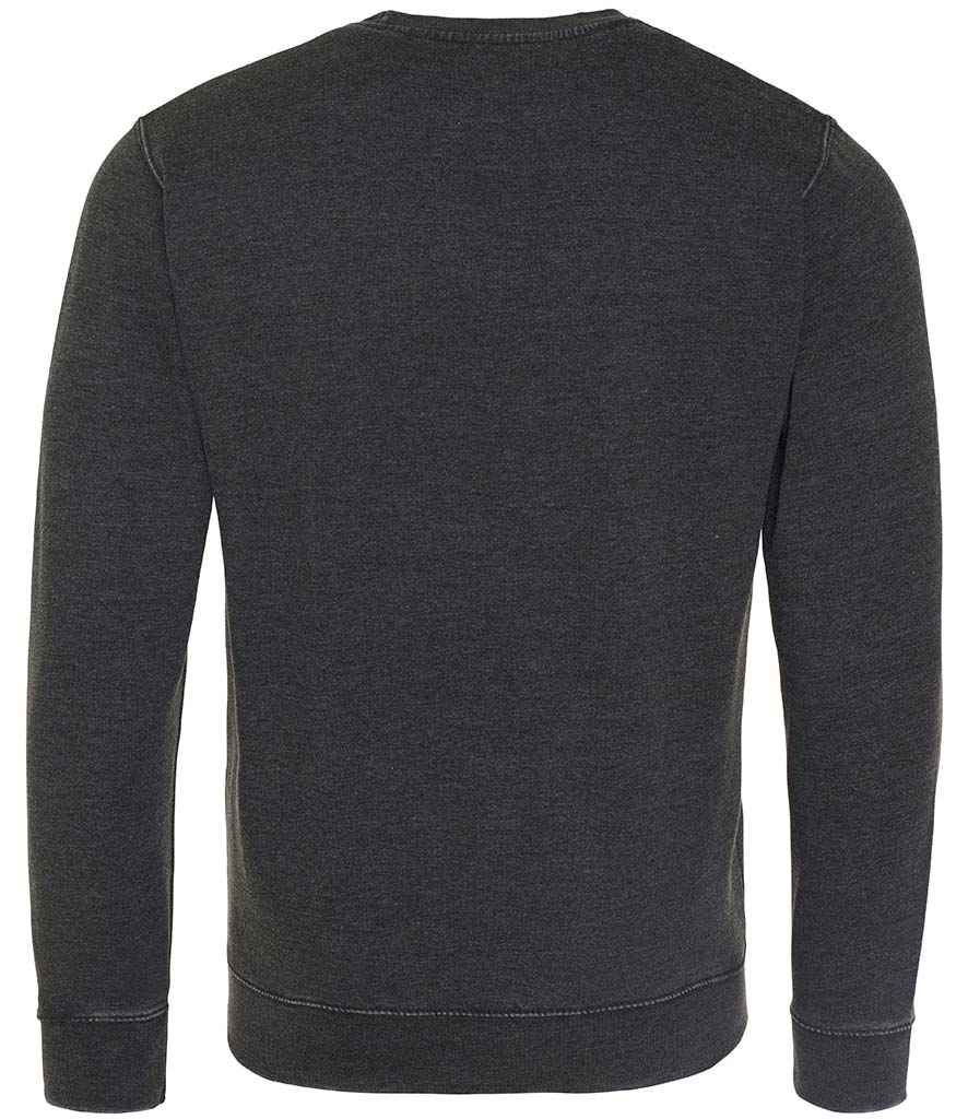AWDis Washed Sweatshirt | Washed Jet Black - Image 2