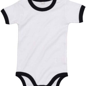 BabyBugz Baby Ringer Bodysuit | White/Black