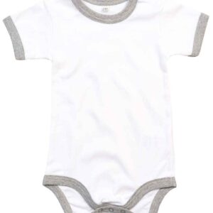 BabyBugz Baby Ringer Bodysuit | White/Heather Marl