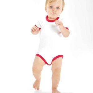 BabyBugz Baby Ringer Bodysuit | White/Red