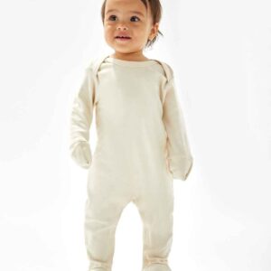 BabyBugz Baby Sleepsuit with Scratch Mitts | Natural