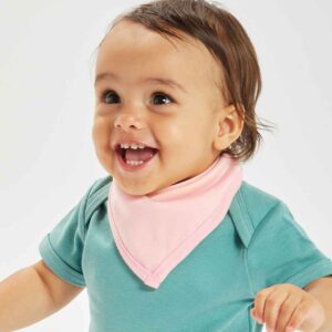 BabyBugz Bandana Bib | White/Powder Pink