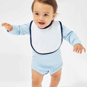 BabyBugz Single Layer Bib | White/Navy