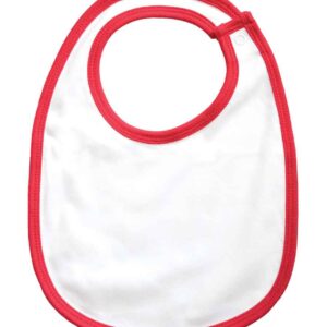 BabyBugz Single Layer Bib | White/Red