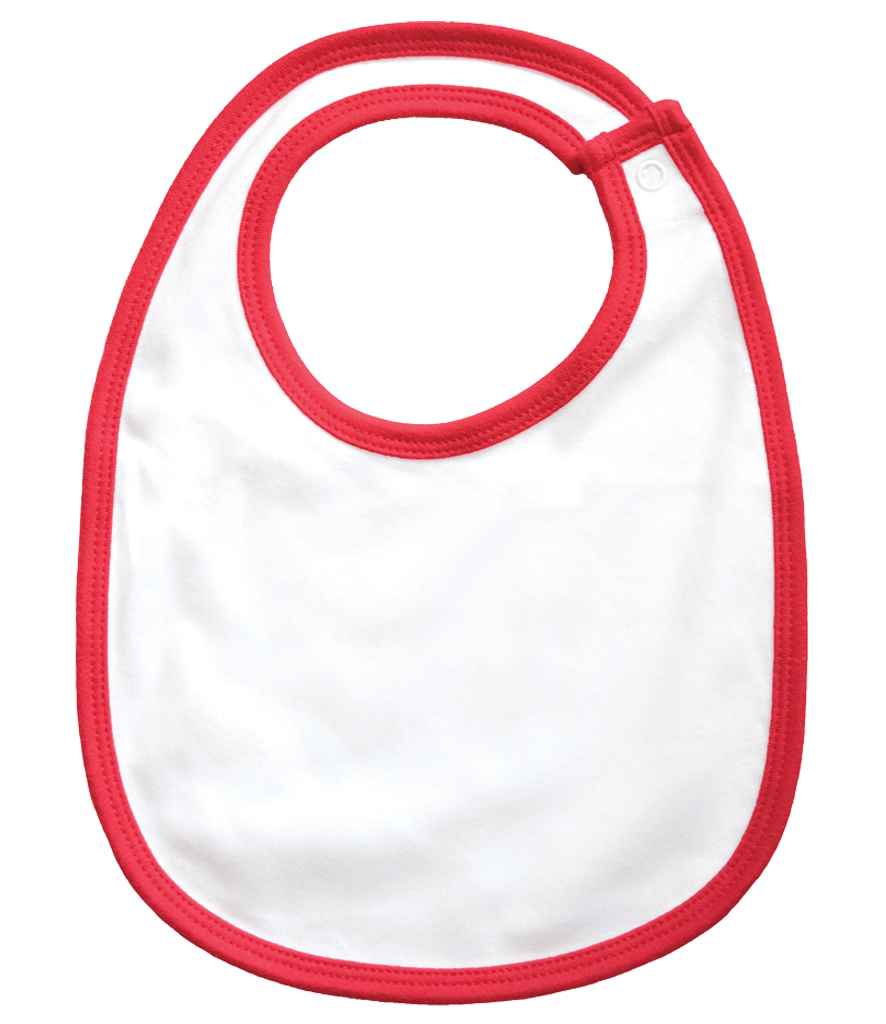 BabyBugz Single Layer Bib | White/Red