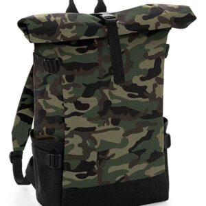BagBase Block Roll-Top Backpack | Jungle Camo/Black