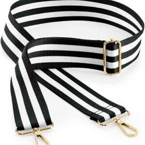 BagBase Boutique Adjustable Bag Strap | Black/White