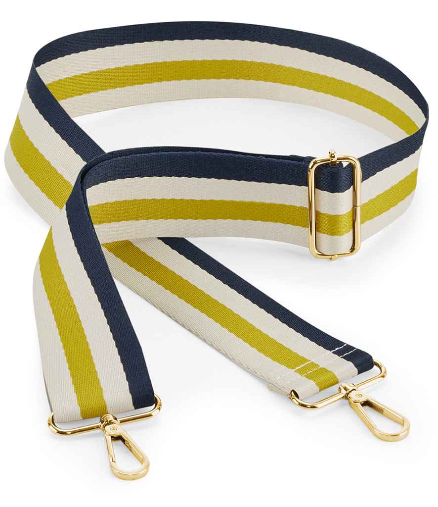 BagBase Boutique Adjustable Bag Strap | Navy/Oyster/Yellow
