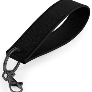 BagBase Boutique Wristlet Key Ring | Black/Black