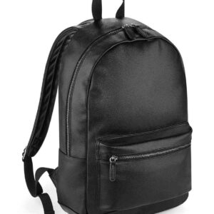 BagBase Faux Leather Backpack | Black