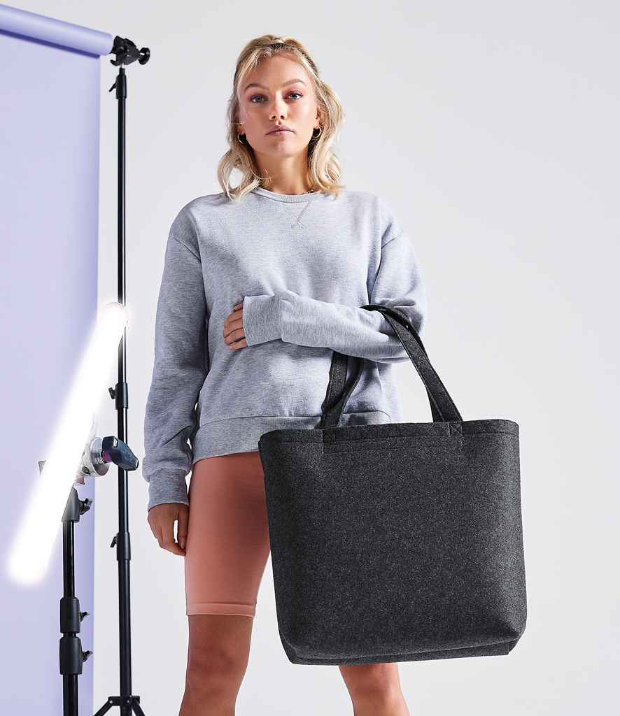 BagBase Felt Shopper | Charcoal Melange