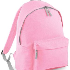 BagBase Kids Fashion Backpack | Classic Pink/Light Grey