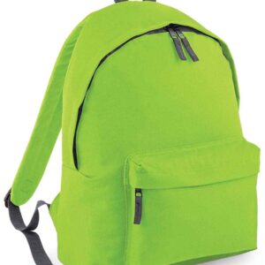 BagBase Kids Fashion Backpack | Lime Green/Graphite Grey