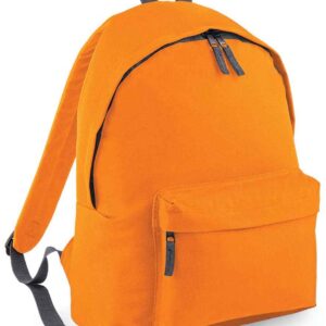 BagBase Kids Fashion Backpack | Orange/Graphite Grey