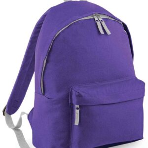 BagBase Kids Fashion Backpack | Purple/Light Grey