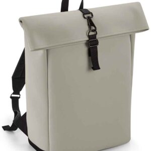 BagBase Matte PU Roll-Top Backpack | Clay