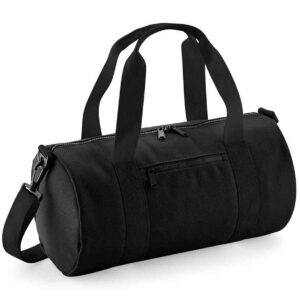 BagBase Mini Barrel Bag | Black/Black
