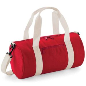 BagBase Mini Barrel Bag | Classic Red/Off White