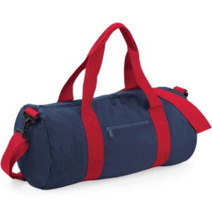 BagBase Original Barrel Bag | French Navy/Classic Red