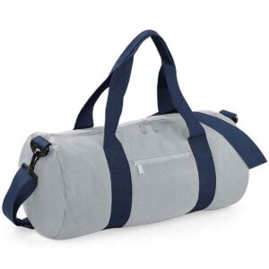 BagBase Original Barrel Bag | Light Grey/French Navy
