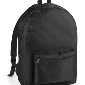 BagBase Packaway Backpack | Black/Black