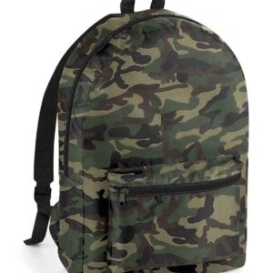 BagBase Packaway Backpack | Jungle Camo/Black