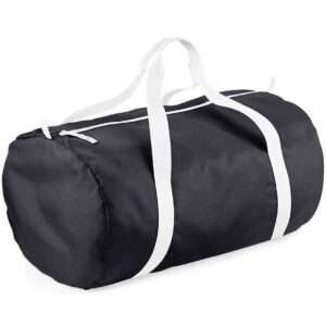BagBase Packaway Barrel Bag | Black/White