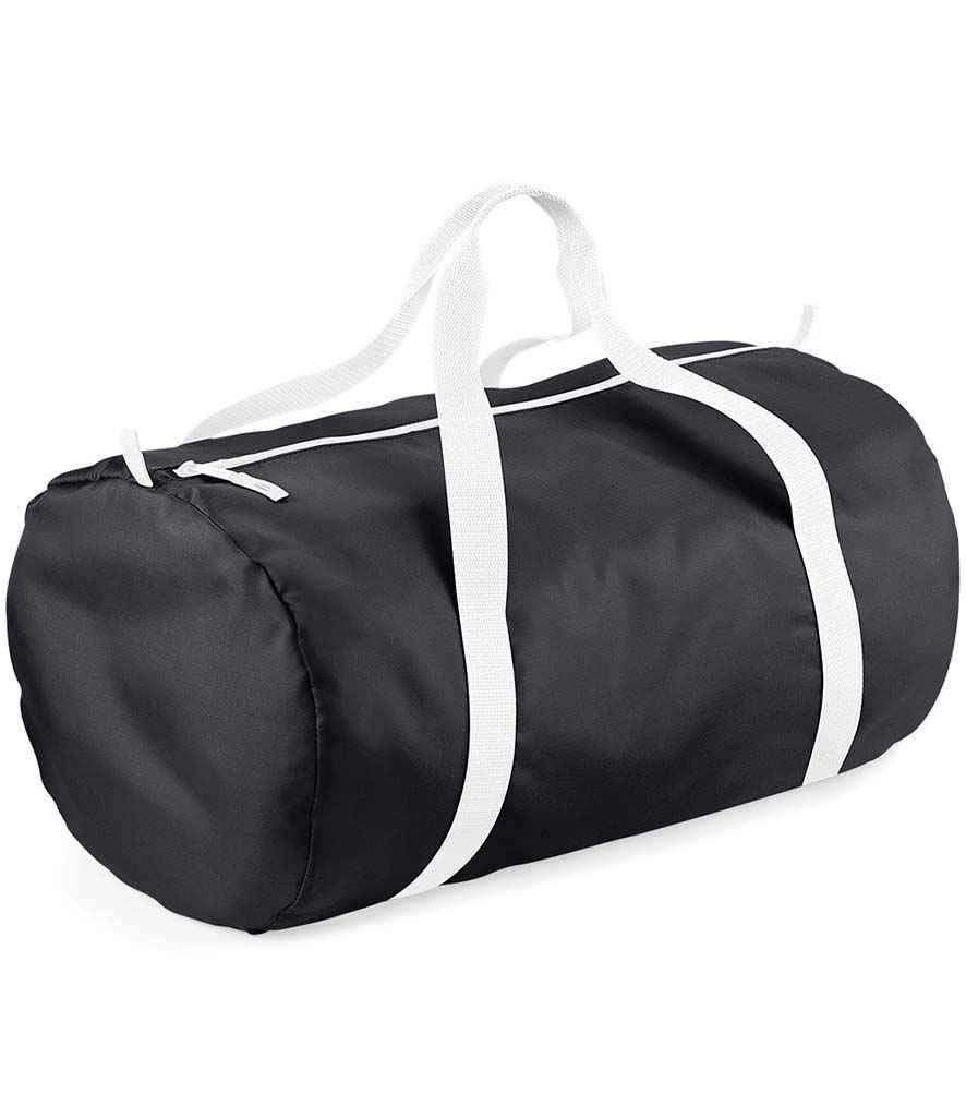 BagBase Packaway Barrel Bag | Black/White