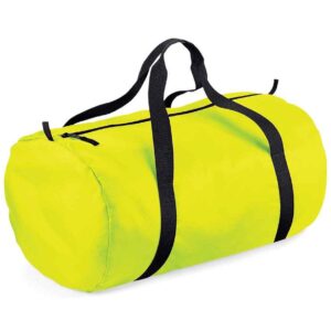 BagBase Packaway Barrel Bag | Fluorescent Yellow/Black
