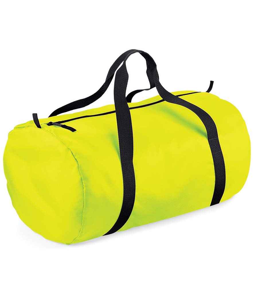 BagBase Packaway Barrel Bag | Fluorescent Yellow/Black