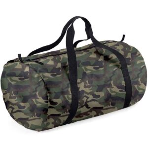 BagBase Packaway Barrel Bag | Jungle Camo/Black
