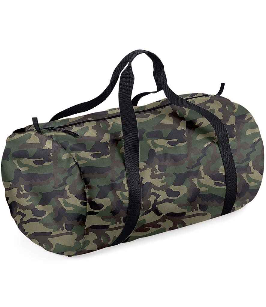 BagBase Packaway Barrel Bag | Jungle Camo/Black