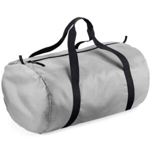 BagBase Packaway Barrel Bag | Silver/Black