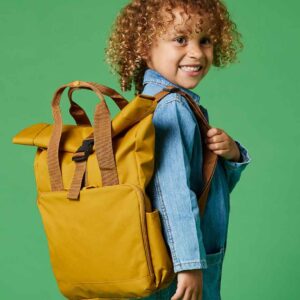 BagBase Recycled Mini Twin Handle Roll-Top Backpack | Mustard