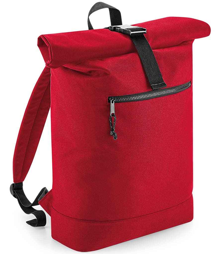 BagBase Recycled Roll-Top Backpack | Classic Red