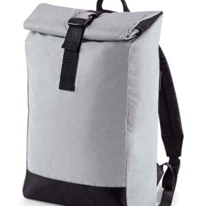 BagBase Reflective Roll-Top Backpack | Silver Reflective