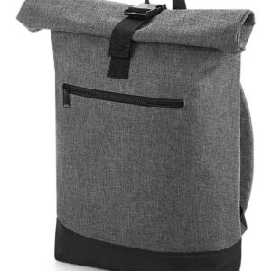 BagBase Roll-Top Backpack | Grey Marl/Black