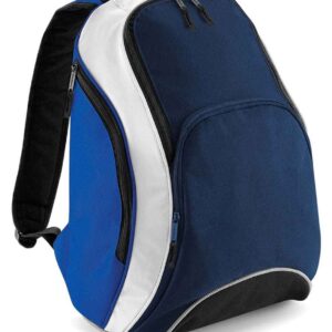 BagBase Teamwear Backpack | French Navy/Bright Royal/White