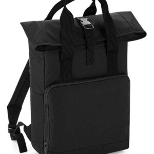 BagBase Twin Handle Roll-Top Backpack | Black